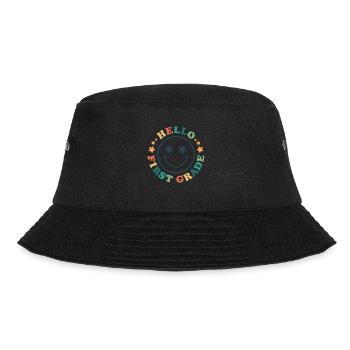 Hallo 1. Klasse Zurück zur Schule Erster Tag - Bucket Hat - Schwarz - Vorne - Lela (165cm)