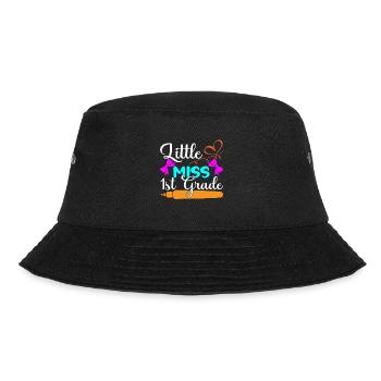 Hallo 1. Klasse Zurück zur Schule Erster Tag - Bucket Hat - Schwarz - Vorne - Lela (165cm)