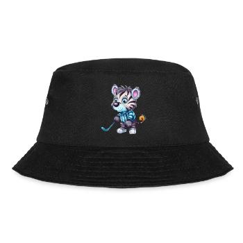 Eishockey Zebra: Kawaii auf dem Eis - Bucket Hat - Schwarz - Vorne - Lela (165cm)