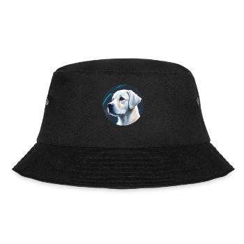 Weißer Labrador Retriever Hund Kopf - Bucket Hat - Schwarz - Vorne - Lela (165cm)