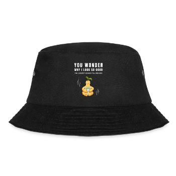 I'M A SECRET GINGER TEA DRINKER Ingwertee Ingwer - Bucket Hat - black - Front - Lela (165cm)