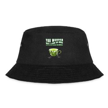 I'M A SECRET SENCHA TEA DRINKER SENCHATEE TEE - Bucket Hat - Schwarz - Vorne - Lela (165cm)
