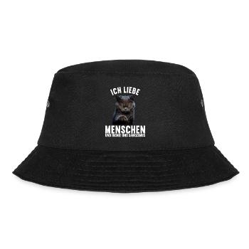 Ich liebe Menschen und Ironie und Sarkasmus - Bucket Hat - Schwarz - Vorne - Lela (165cm)