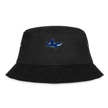 Bigfoot rides a megalodon - Megalodon shark - Bucket Hat - black - Front - Lela (165cm)
