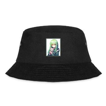 Kawaii Girl Anime Manga Girl Cat - Bob - noir - Devant - Lela (165cm)