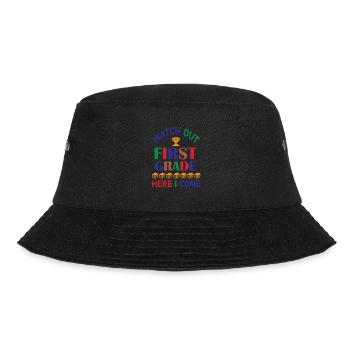 Hallo 1. Klasse Zurück zur Schule Erster Tag - Bucket Hat - Schwarz - Vorne - Lela (165cm)