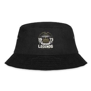 50. Geburtstag Mann August Jahrgang 1973 Legendary - Bucket Hat - Schwarz - Vorne - Lela (165cm)
