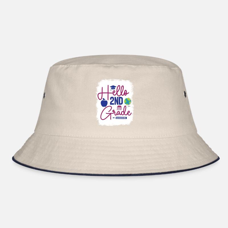 Second Grade Rainbow Girls Boys Teacher Team 2nd Bucket Hat
