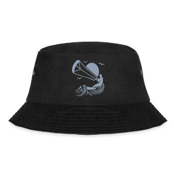 Kitesurfer Silhouette, Kiten Abenteuer Design - Bucket Hat - Schwarz - Vorne - Lela (165cm)