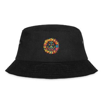 Flower Power Hippie Birthday - November 1957 - Bucket Hat - black - Front - Lela (165cm)