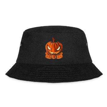 Jack O Lantern Geschenk Halloween Kürbis - Bucket Hat - Schwarz - Vorne - Lela (165cm)