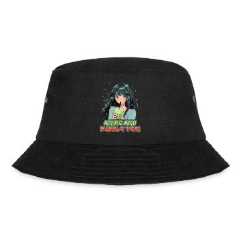 Anime and Boba Bubble Tea - Bucket Hat - black - Front - Lela (165cm)