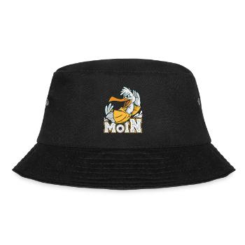Moin Möwen Shirt Vogelliebhaber Norddeutsch - Bucket Hat - Schwarz - Vorne - Lela (165cm)