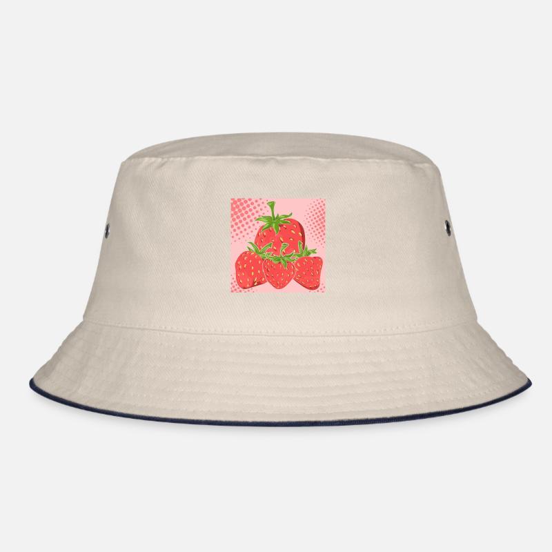 Sommerfrucht Rote Beeren Obst Geschenk Erdbeere Bucket Hat