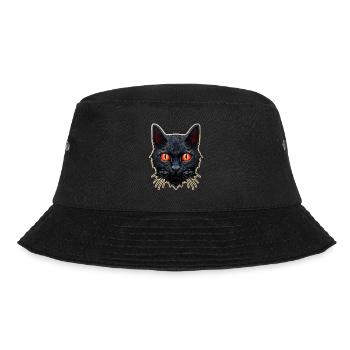 Schwarze Katze Halloween - Bucket Hat - Schwarz - Vorne - Lela (165cm)