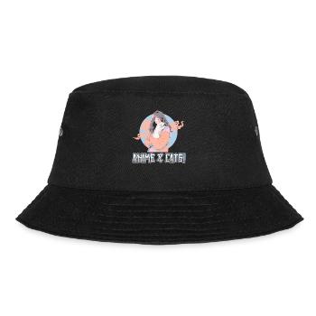 Anime and Cats Kawaii Girl Anime - Bucket Hat - black - Front - Lela (165cm)