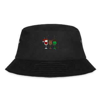 Weinglas Weihnachtsmann Elf Rentier Trinken Cool - Bucket Hat - Schwarz - Vorne - Lela (165cm)