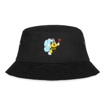 Biene Krankenschwester Herz - Bucket Hat - Schwarz - Vorne - Lela (165cm)