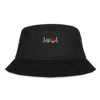 Kosovo Germany Heartbeat Flag Kosovo - Bucket Hat - black - Front - Lela (165cm)