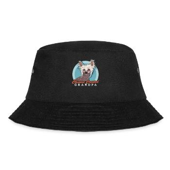 Chinese Crested Opa Chinesischer Schopfhund - Bucket Hat - Schwarz - Vorne - Lela (165cm)