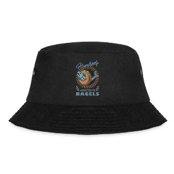 Jewish cuisine Salmon Bagel Israel Kosher - Bucket Hat - black - Front - Lela (165cm)