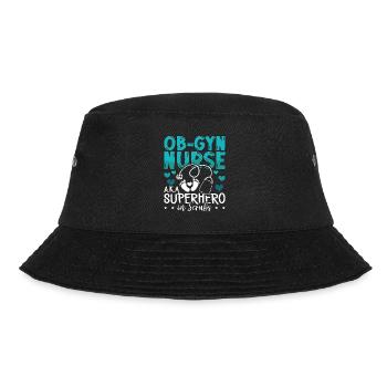 Ob-Gyn Nurse A.K.A Superhero Midwife Obstetrician - Bucket Hat - black - Front - Lela (165cm)
