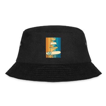 Retro Wassersport Wellenreiter Surfer Windsurfen - Bucket Hat - Schwarz - Vorne - Lela (165cm)