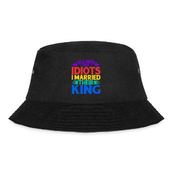 All Men Are Idiots I Married Their King 5 - Bucket Hat - black - Front - Lela (165cm)