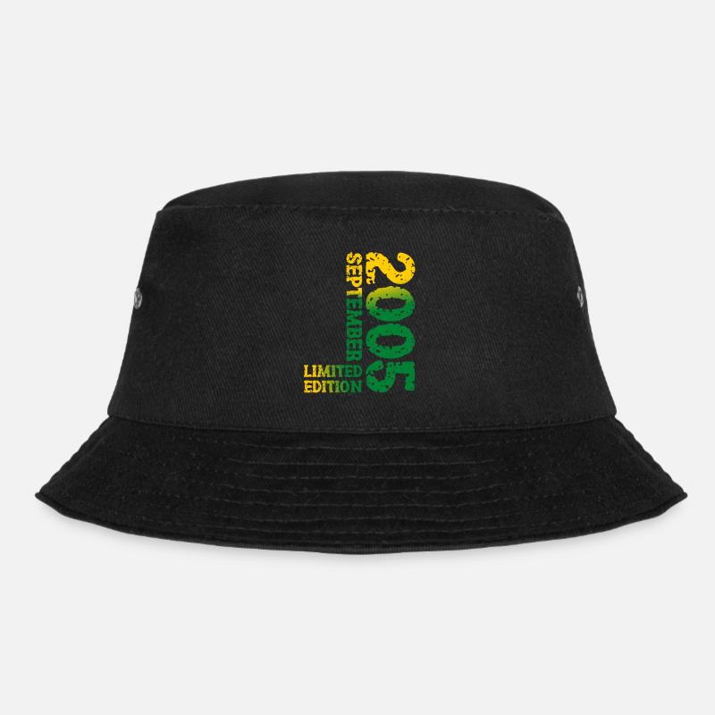 2005 September Limited Edition 18. Geburtstag Deko - Bucket Hat - Schwarz