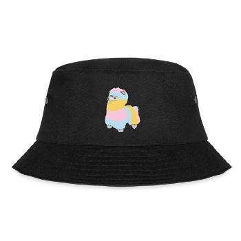 Lama Alpaka Motive Tier Mädchen pastellfarben pink - Bucket Hat - Schwarz - Vorne - Lela (165cm)