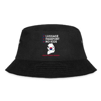 Luggage Passport No Kids South Korea Bound Vacation - Bucket Hat - black - Front - Lela (165cm)