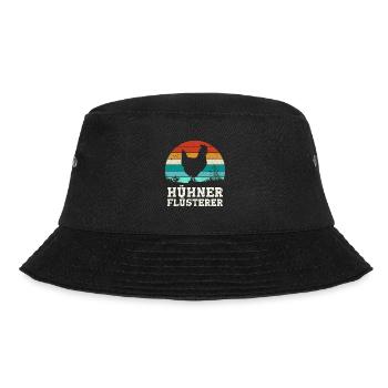 Witziger Spruch Landwirt Bauer Hühner Henne - Bucket Hat - Schwarz - Vorne - Lela (165cm)