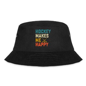 Hockey Eishockey Ice Hockey - Bucket Hat - Schwarz - Vorne - Lela (165cm)