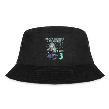 Anime Mandga K-Pop KPop Girl 3rd Birthday - Bucket Hat - black - Front - Lela (165cm)