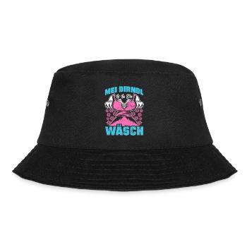Mein Dirndl is in da Wäsch Bayerisches Dirndl Shir - Bucket Hat - Schwarz - Vorne - Lela (165cm)