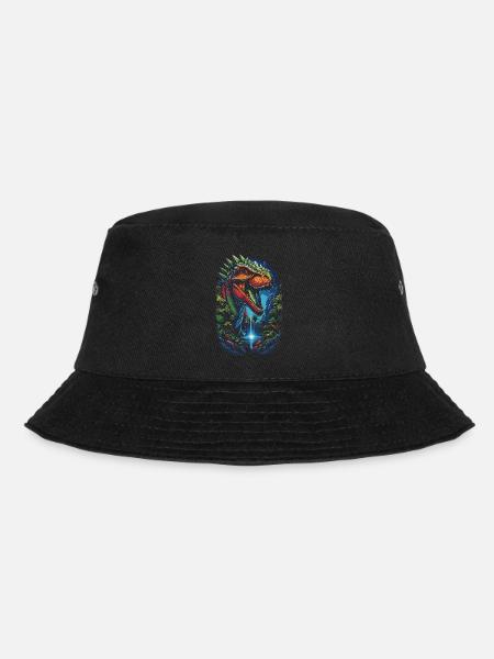 T-Rex Dino im grünen Paradies Fantasy Art - Bucket Hat - Schwarz