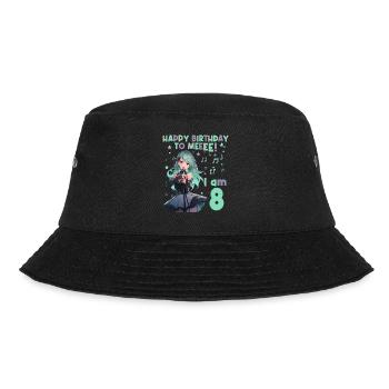 Anime Mandga K-Pop KPop Girl 8th Birthday - Bucket Hat - black - Front - Lela (165cm)