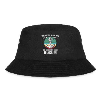 Büsum Urlaub - Bucket Hat - Schwarz - Vorne - Lela (165cm)