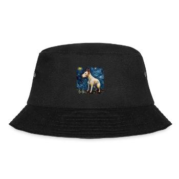 Bull Terrier Van gogh starry night - Bucket Hat - black - Front - Lela (165cm)