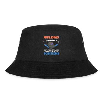 Welding Saved Me - Bucket Hat - Schwarz - Vorne - Lela (165cm)