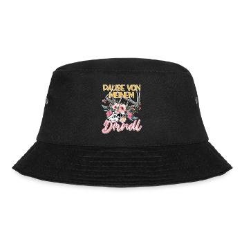 Trachten Shirt Damen Pause von meinem Dirndl - Bucket Hat - Schwarz - Vorne - Lela (165cm)
