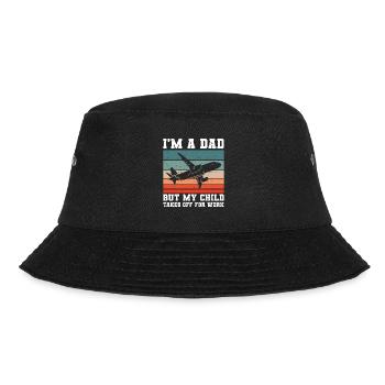 Flight Attendant Papa Stewardess Flight Attendant - Bucket Hat - black - Front - Lela (165cm)