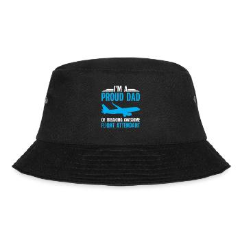 Flight Attendant Papa Stewardess Flight Attendant - Bucket Hat - black - Front - Lela (165cm)