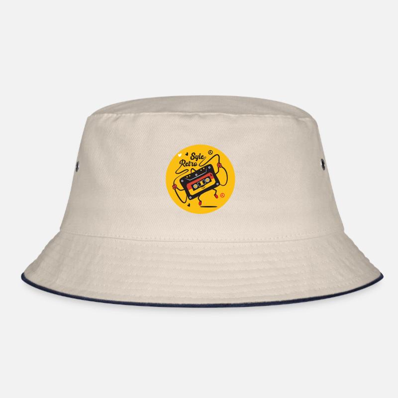 Retro cassette style 70 with humor style BD Bucket Hat