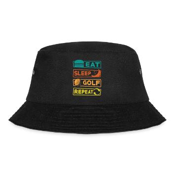 Eat Sleep Golf Repeat Golfer Golfen Geschenk - Bucket Hat - Schwarz - Vorne - Lela (165cm)