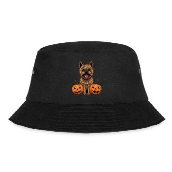 Cairn Terrier Dog Pumpkin Lazy Halloween Party - Bucket Hat - Schwarz - Vorne - Lela (165cm)