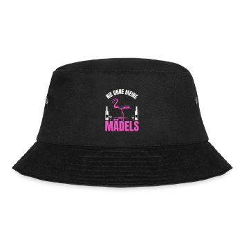 Nie ohne meine Mädels Wein Flamingo - Bucket Hat - Schwarz - Vorne - Lela (165cm)