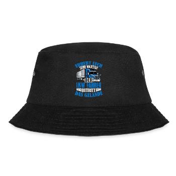 Der LKW Fahrer betritt das Gelände Beruf Trucker - Bucket Hat - Schwarz - Vorne - Lela (165cm)