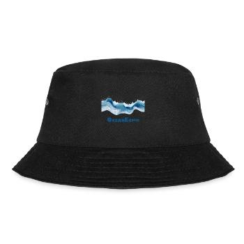 Wellenmotiv im Linienstil - OceanEcho - Bucket Hat - Schwarz - Vorne - Lela (165cm)