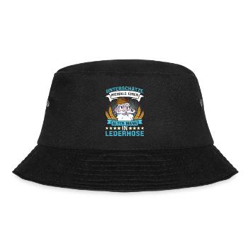Unterschätze Niemals einen Alten Mann in Lederhose - Bucket Hat - Schwarz - Vorne - Lela (165cm)